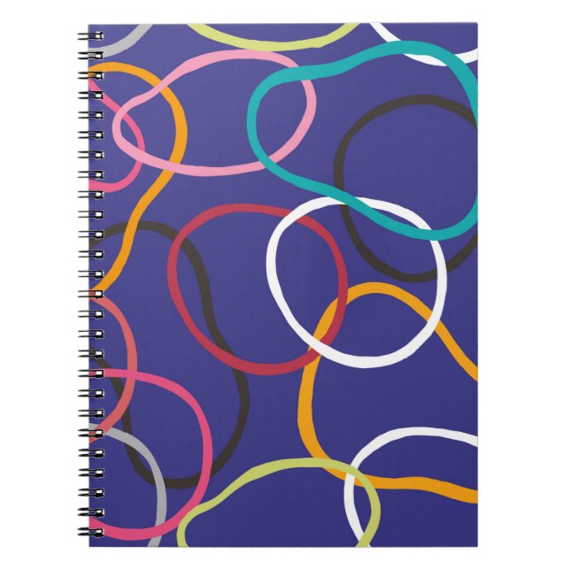 Circles, abstract bands seamless vintage pattern.  notebook (Front)