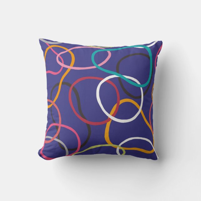 Circles, abstract bands seamless vintage pattern.  throw pillow (Front)