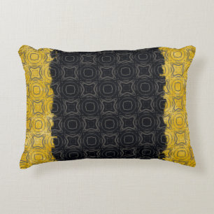 Circles and Diamonds in Bronze Pattern Accent Pillow