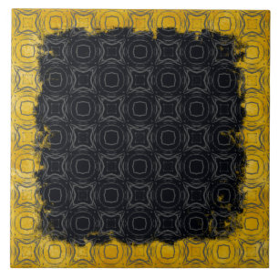 Circles and Diamonds in Bronze Pattern Ceramic Tile