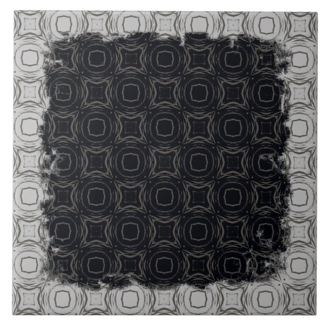 Circles and Diamonds in Bronze Pattern Ceramic Tile (Front)