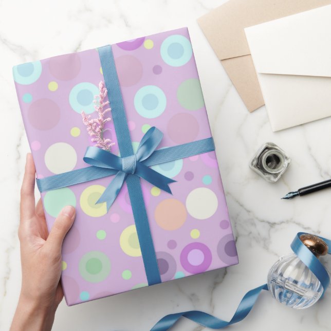 Circles and Dots Pastel Soft Cozy Colors Wrapping Paper (Gifting)