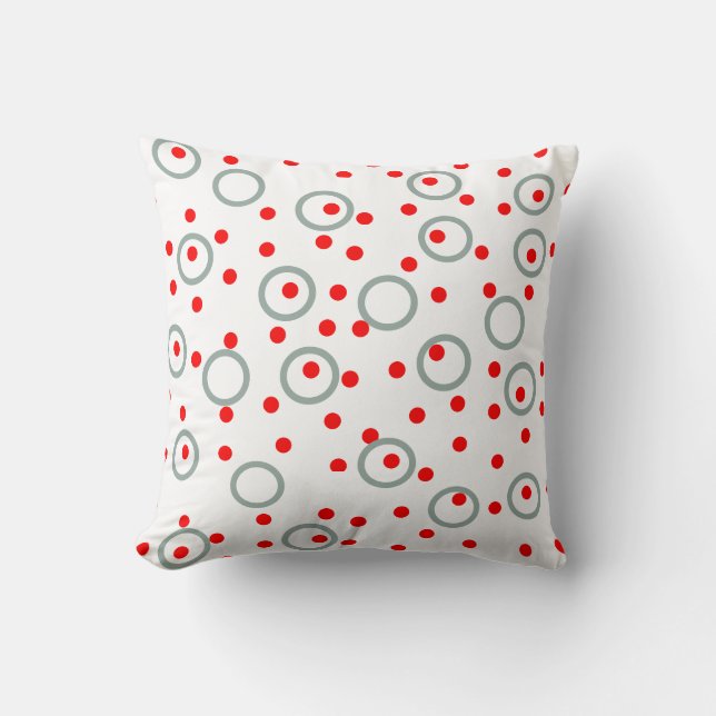 Circles And Dots Pattern Throw Pillow (Front)