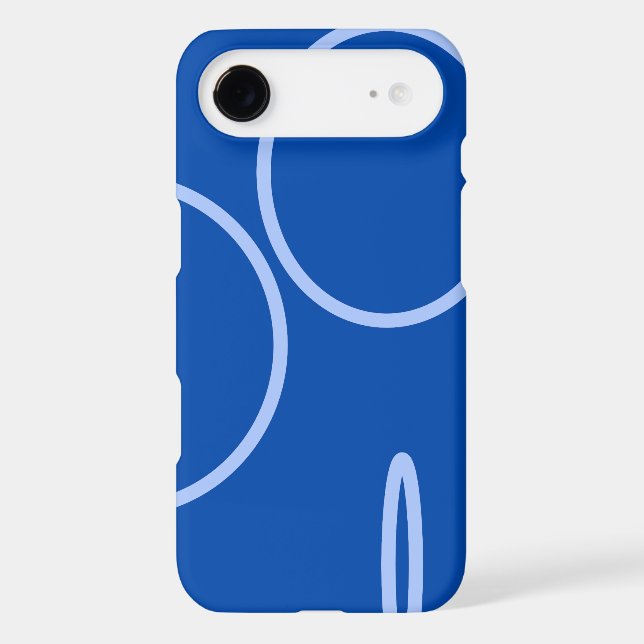 Circles and Loop on Blue Case-Mate iPhone Case (Back)