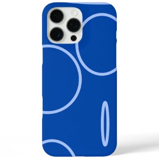 Circles and Loop on Blue iPhone 16 Pro Max Case