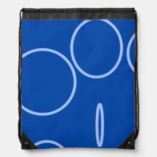 Circles and Loop on Blue Drawstring Bag