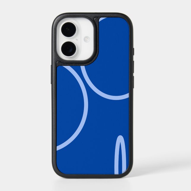 Circles and Loop on Blue Otterbox iPhone Case (Back)