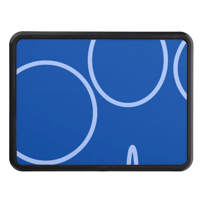 Circles and Loop on Blue Trailer Hitch Cover (Front)