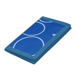 Circles and Loop on Blue Tri-fold Wallet