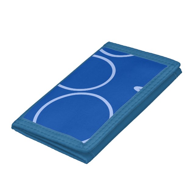 Circles and Loop on Blue Tri-fold Wallet (Bottom)