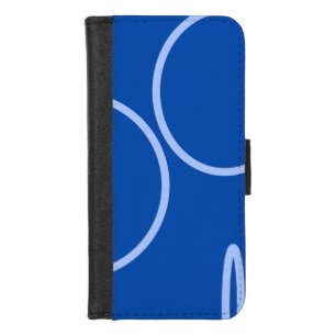 Circles and Loop on Blue Wallet Case