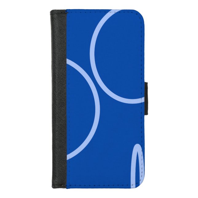 Circles and Loop on Blue Wallet Case (Front)