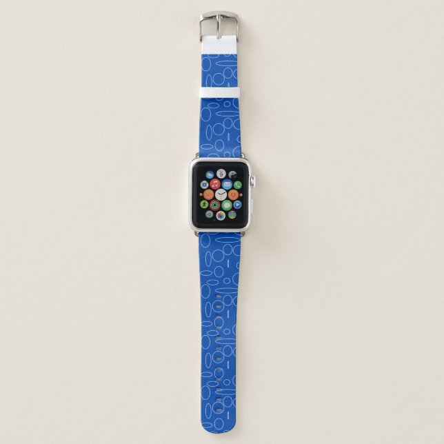 Circles and Loops Blue Apple Watch Band (Front)