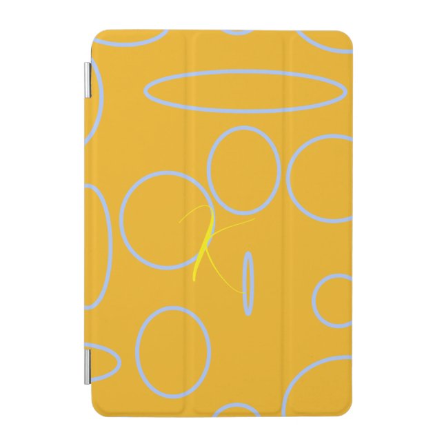  Circles and Loops Sherbert Orange Geometric iPad Mini Cover (Front)