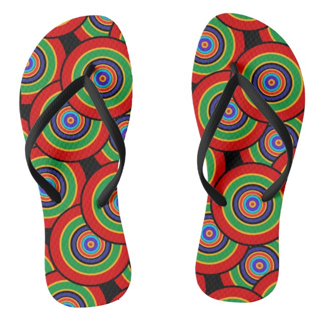 Circles and rings retro flip flops (Footbed)