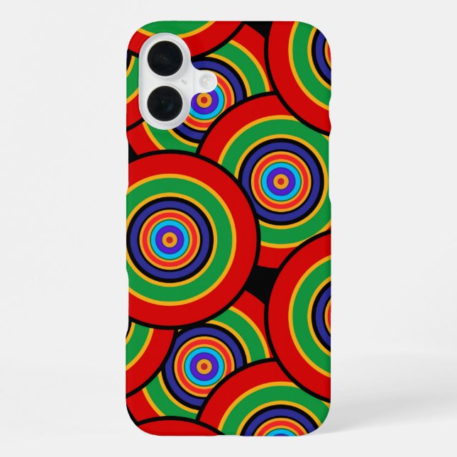 Circles and rings retro iPhone case (Back)