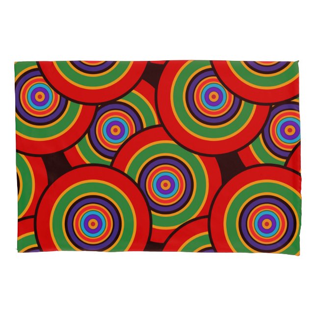 Circles and rings retro  pillow case (Front)