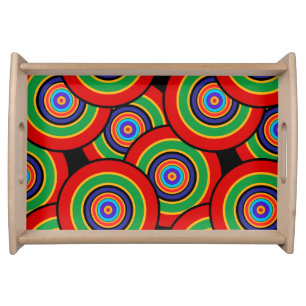Circles and rings retro serving tray