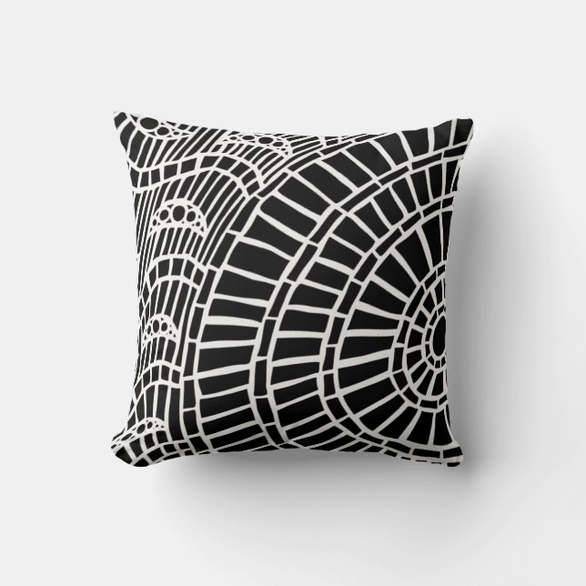 Circles and S Cuels Throw Pillow (Front)