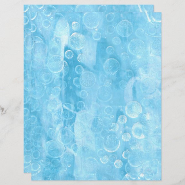 Circles and spheres on light blue paper sheets (Front/Back)