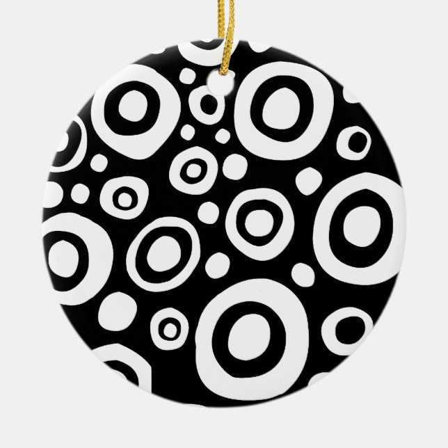 Circles and Spots 05 Ceramic Ornament (Front)