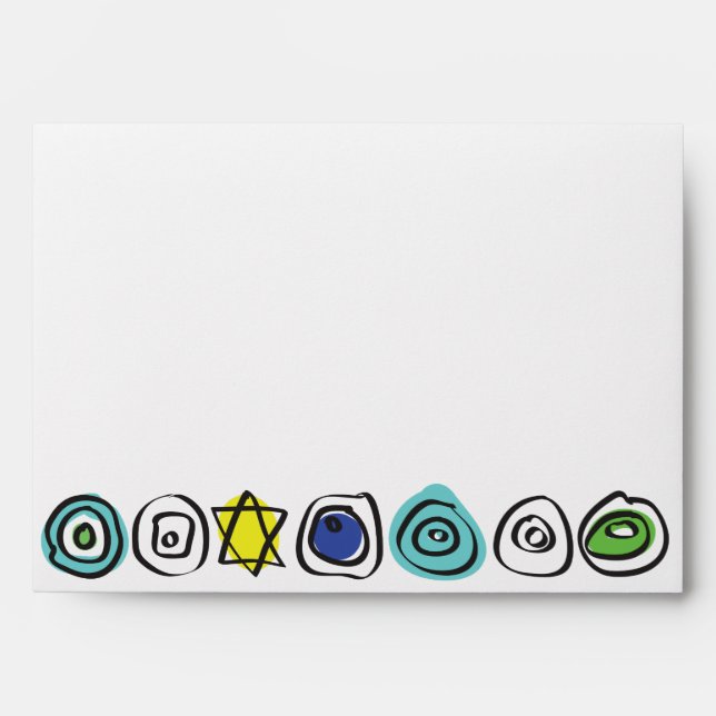 CIRCLES and SQUARES Bar Bat Mitzvah Envelope (Front)