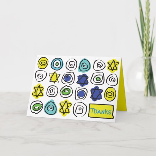 CIRCLES and SQUARES Bar Bat Mitzvah Thank You Card