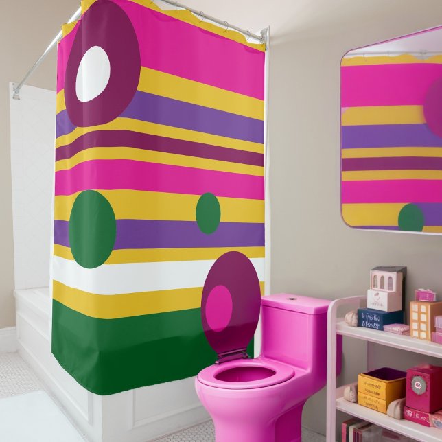 circles and stripes bold modern shower curtain (Creator Uploaded)