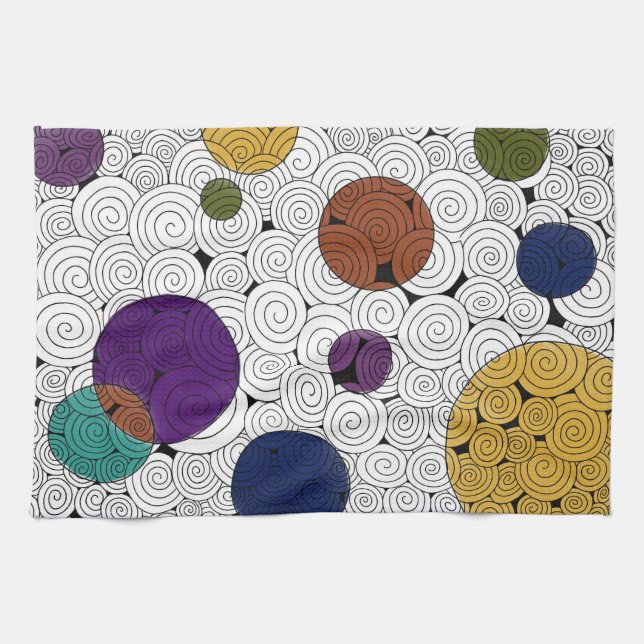 Circles and swirls kitchen towel (Horizontal)