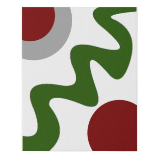 Circles and Wavy Line Canvas Print