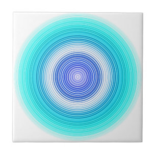 Circles - aqua teal turquoise cyan blue ceramic tile