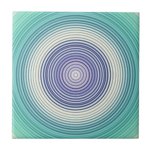 Circles - Aqua Teal Turquoise Cyan Blue Tile