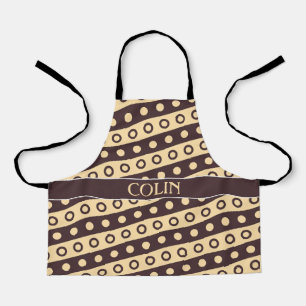 Circles Beige Chocolate Minimal Pattern Apron