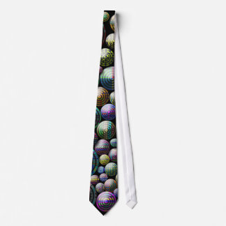 Circles Black and Colorful Tie