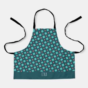 Circles Blue Orange Minimal Pattern Apron