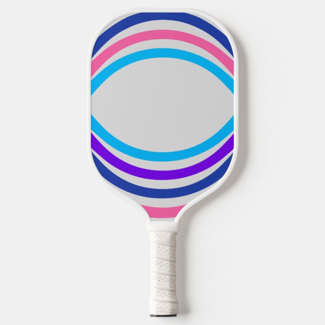 Circles Blue Pink Grey Pickleball Paddle (Front)