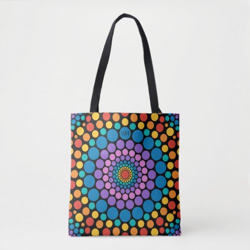 Circles Circles Multicolored Monogram Tote