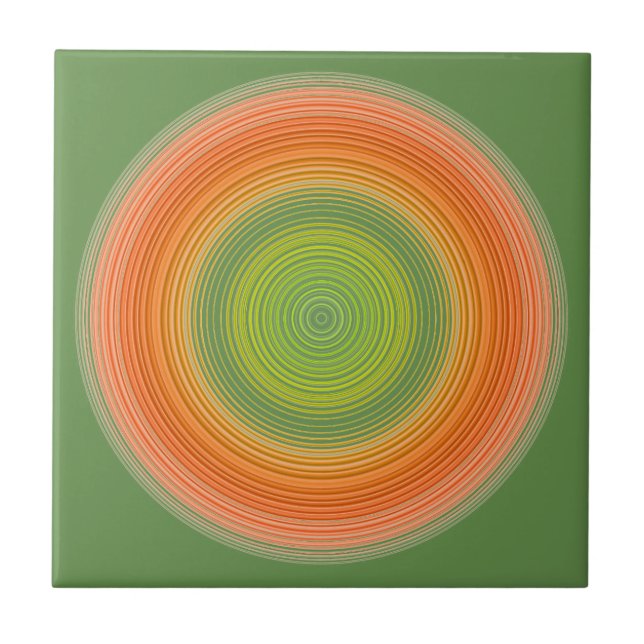 Circles - citrus colors ceramic tile (Front)