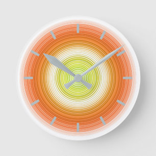 Circles - citrus colors round clock