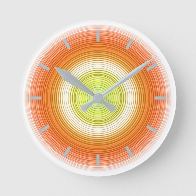 Circles - citrus colors round clock (Front)