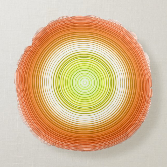 Circles - citrus colors round pillow (Front)