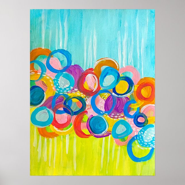 Circles Colorful Abstract Painting Print (Front)