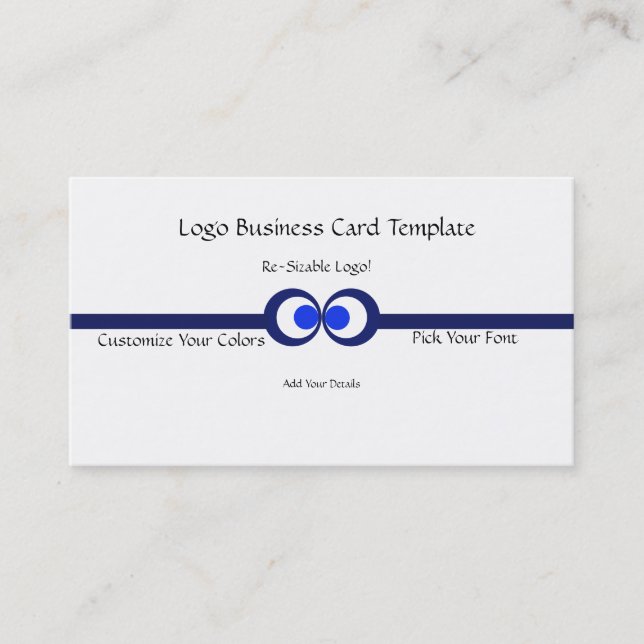 Circles Corporate Logo - Simple Blue Logo Business Card (Front)