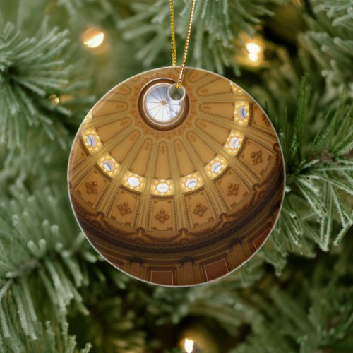 Circles Dome Geometric Pattern Shapes Ceramic Ornament