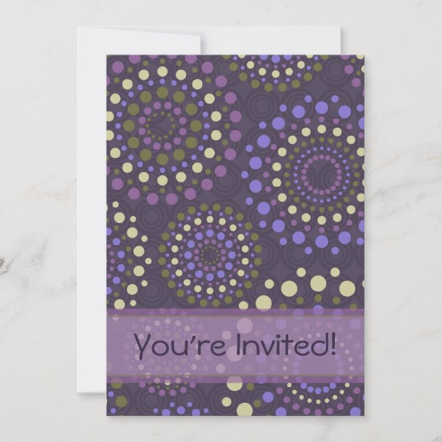 Circles & Dots Invitation (Purple) (Front)