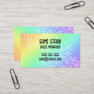 Circles Dots Rainbow Gradient Business Cards