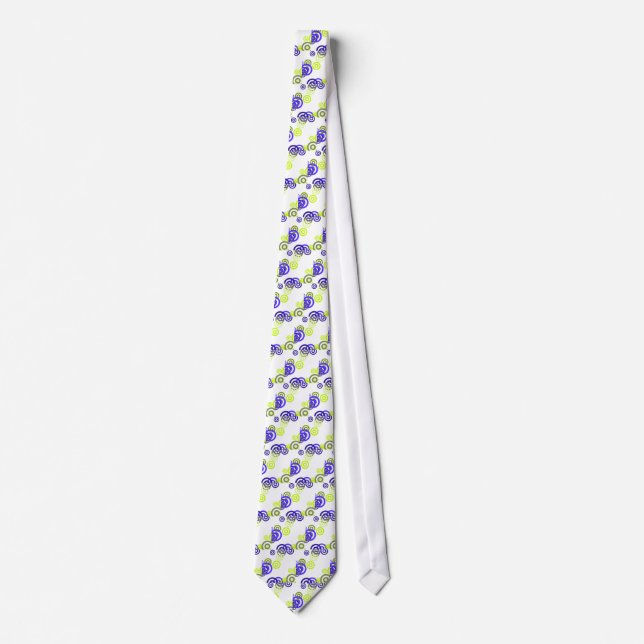 Circles, Green blue on white background Neck Tie (Front)
