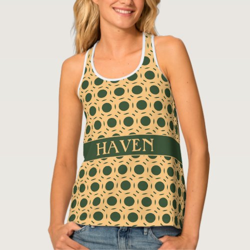 Circles Green Yellow Minimal Pattern Tank Top