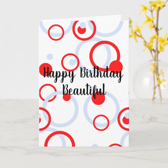Circles Greetings  Card (Yellow Flower)