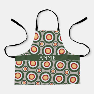 Circles Grey Green Minimal Pattern Apron